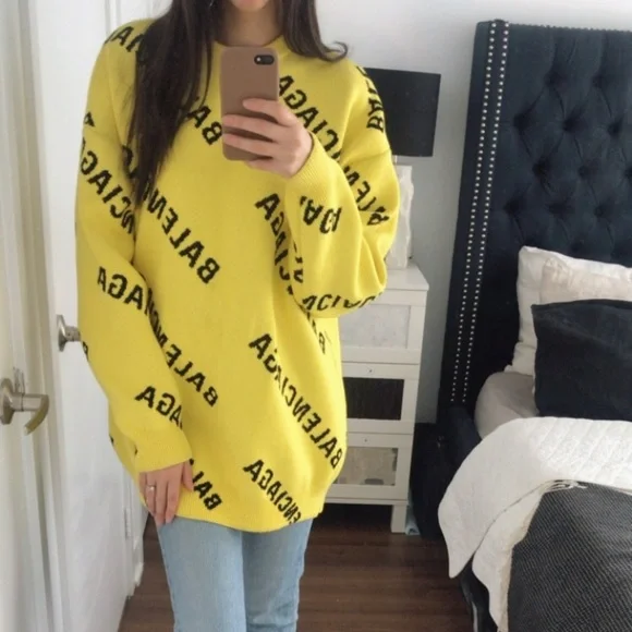 COPY - Balenciaga Logo Knit Crewneck Sweater Unisex - Picture 2 of 4